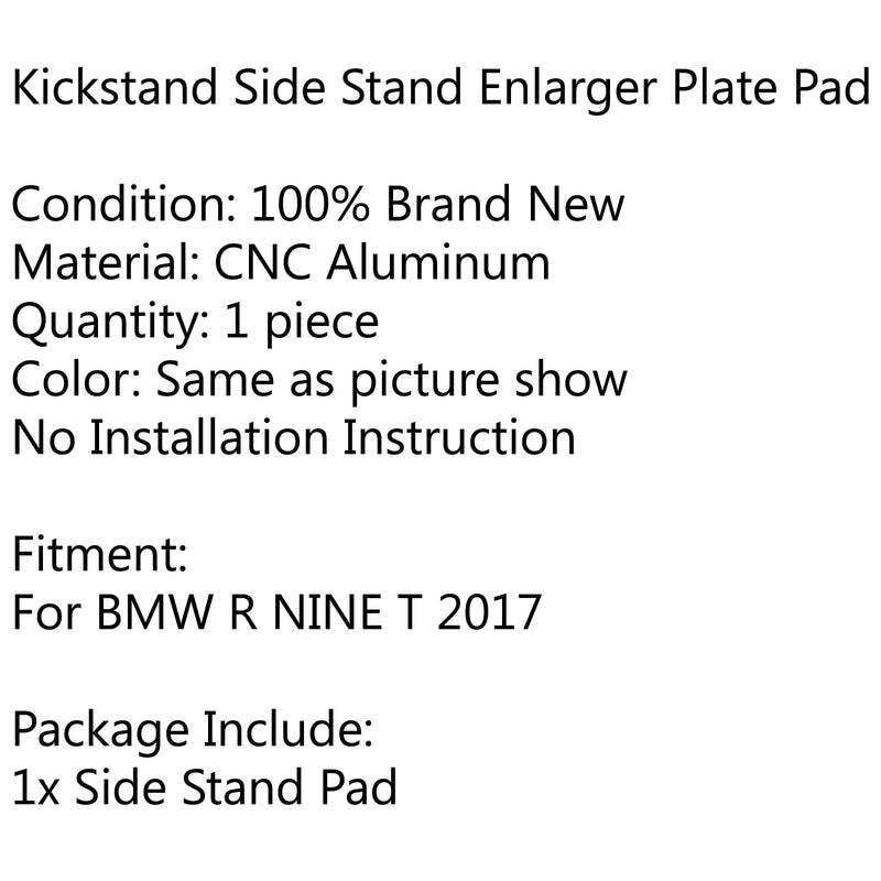 Caballete lateral negro con placa ampliada y cojines para BMW R Nine T 2017