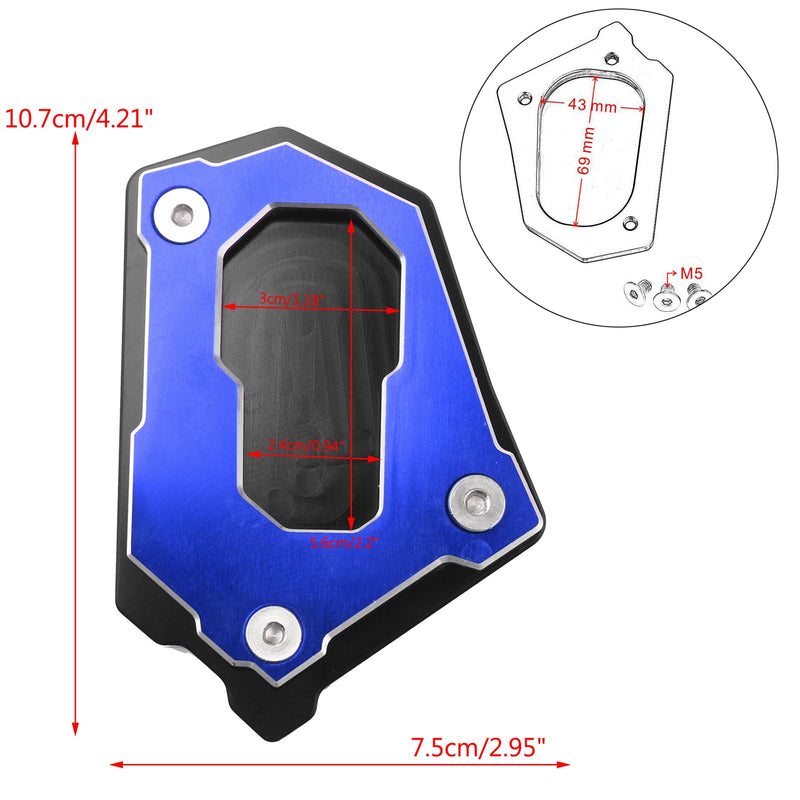 Stativ sidestativ forstørre forlengelsesplate for BMW R1200 GS Adv 14-16 Generic