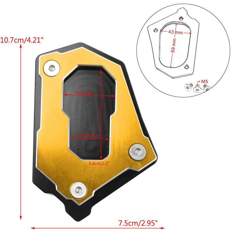 Stativ sidestativ forstørre forlengelsesplate for BMW R1200 GS Adv 14-16 Generic