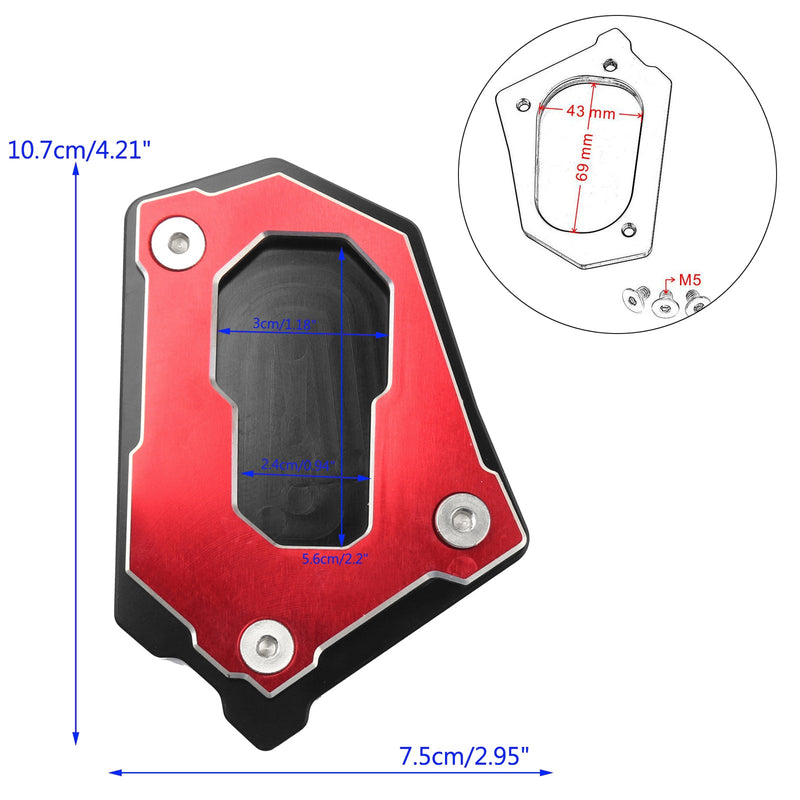 Stativ sidestativ forstørre forlengelsesplate for BMW R1200 GS Adv 14-16 Generic