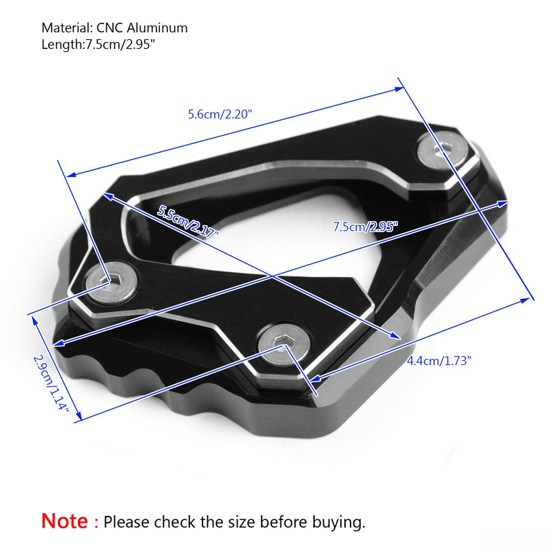 Kickstand Side stand pad plate CNC Aluminum GRN For YAMAHA MT-1/FZ-1 216-218