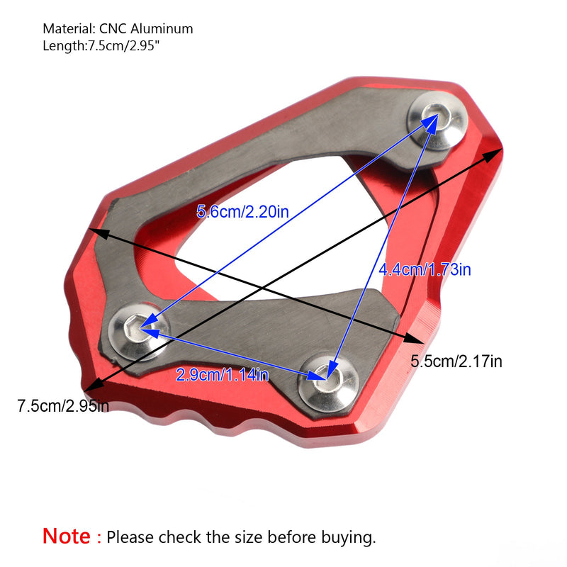 Kickstand Side Stand Pad Plate CNC Aluminium For YAMAHA MT-10/FZ-10 2016-2018 Generisk