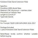 Explorer Kickstand Seitenständer Erweiterung Vergrößerungspad für Triumph Tiger 1200 Generic