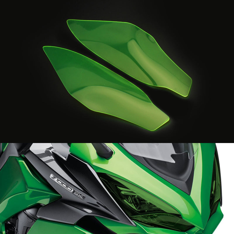 Protector de cristal de faro delantero compatible con Kawasaki Ninja 1000 Z1000Sx 17-20 Smoke Generic