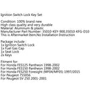 Ignition Switch Fuel Gas Cap Cover Key Lock Set For Honda FES 125 25 15