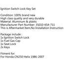 Ignition Switch Fuel Gas Cap Cover Key Lock Set Fit Honda CN25 Helix 1986-27