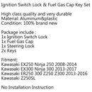 Ignition Switch Seat Gas Cap Cover Lock Key Set for Kawasaki EX Ninja 25R 3