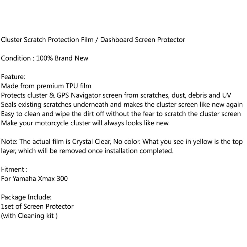 Película de proteção contra arranhões/protetor de tela contra arranhões para Yamaha Xmax 300 genérico