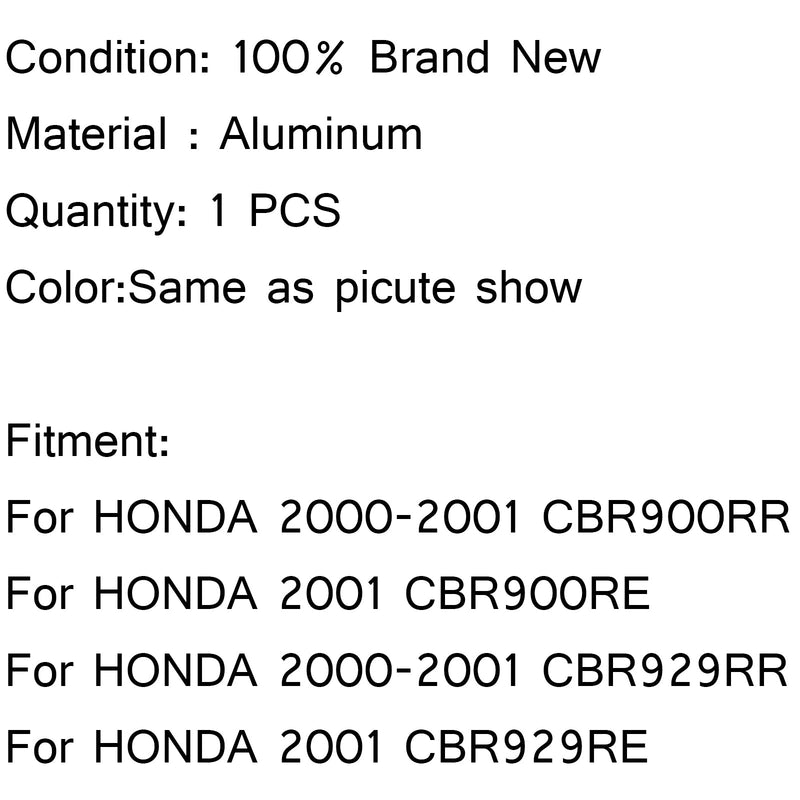 Alumiininen jäähdyttimen jäähdytin HONDA CBR 900 929RR 2000-2001 CBR900RE 2001 Generic