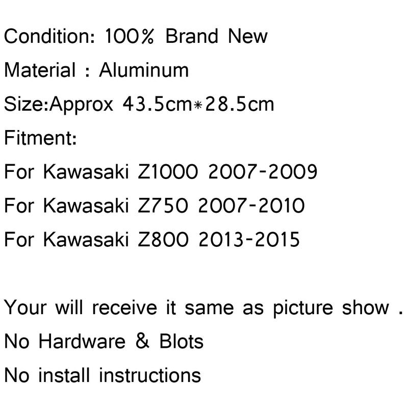 Moottoripyörän jäähdyttimen jäähdytin alumiinia Kawasaki Z1000 07-09 Z750 2007-2010 Z800 Generic