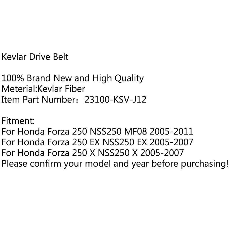 Premium drivrem för Honda Forza 250 NSS250 MF08 05-11 EX NSS250 05-07 Generic