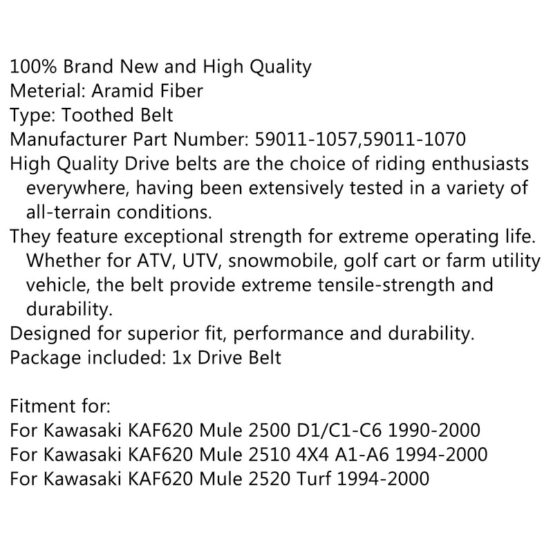 Kelluvuusvyö 59011-1070 Kawasaki KAF620 Mule 2500 2000-2001 2510 2000-2001