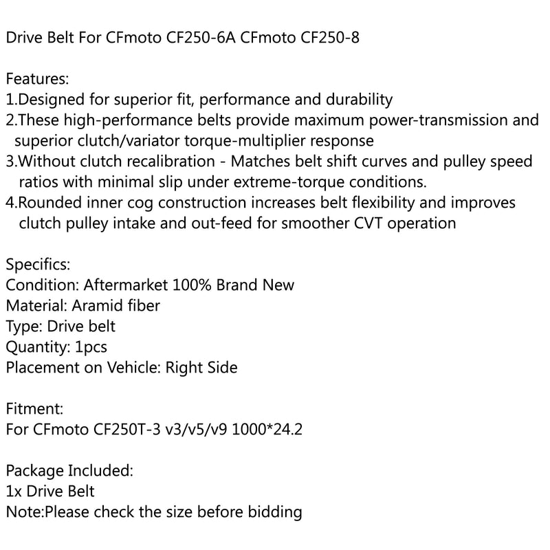 Pasek napędowy do CFmoto CF250T-3 v3/v5/v9 1000*24.2 ogólny