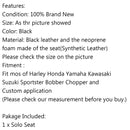 Asiento individual de cuero con diamantes para motocicleta, para Chopper Bobber Custom SX CB 650 Generic