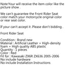 Vorderer Fahrersitz Soziuskissen für Kawasaki Ninja ZX6R ZX636 2005–2006 Generic