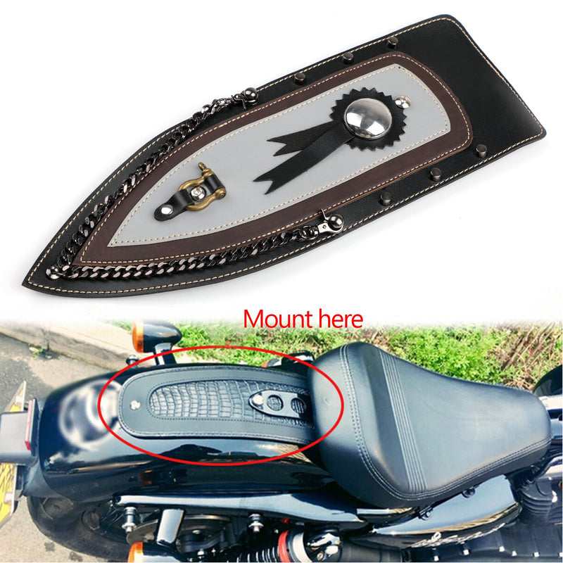 Painéis de couro após a cobertura Labbe do pára-choque para assento individual Harley Sportster XL883 04-16