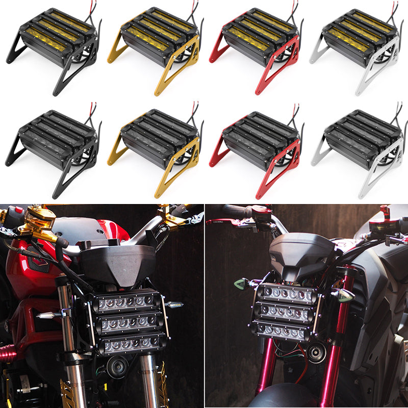 3Row LED reflektor motocyklowy światło przeciwmgielne aluminium nadaje się do Honda Grom 125 MSX SF 13-19 Generic