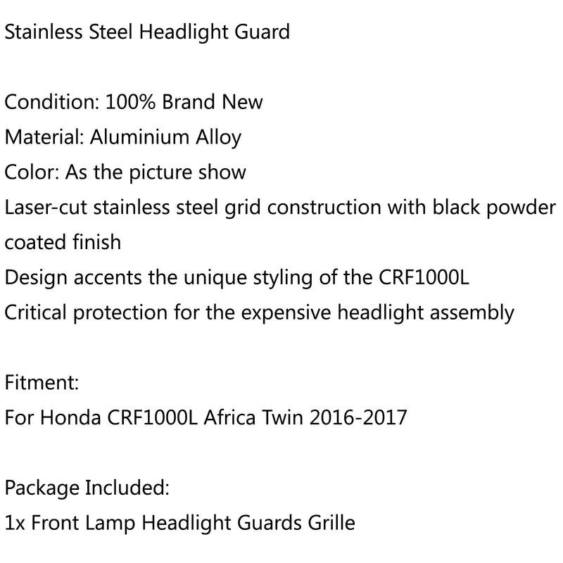 Osłona reflektora do Hondy CRF1000L Africa Twin 16-17. Osłona reflektora Generic