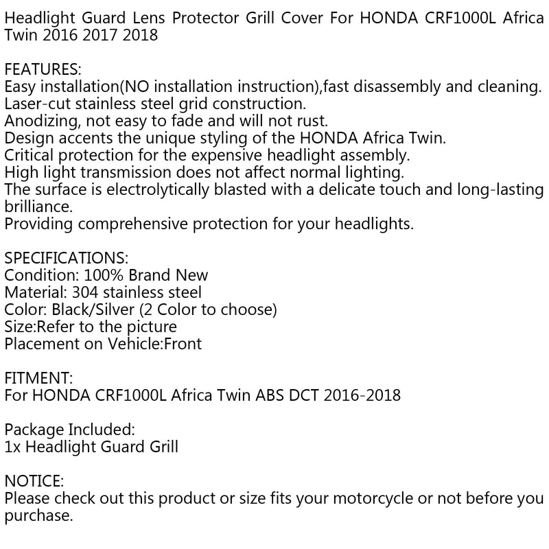 Ajovalosuoja HONDA CRF1000L AFRICA TWIN 2016-2018 Generic