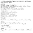 Bullet Headlight Lamp 4 3/4 Motorcykel för Harley Chopper Bobber Custom Generic