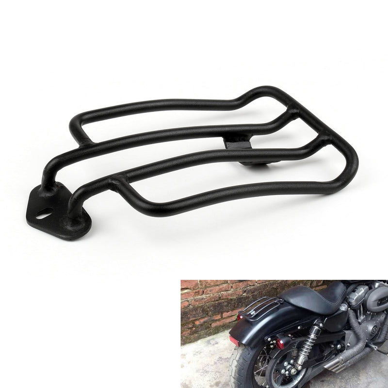 Sort solo sete bagasjehylle med skruer for Harley Sportster XL883 1200 2004-2016 Generisk