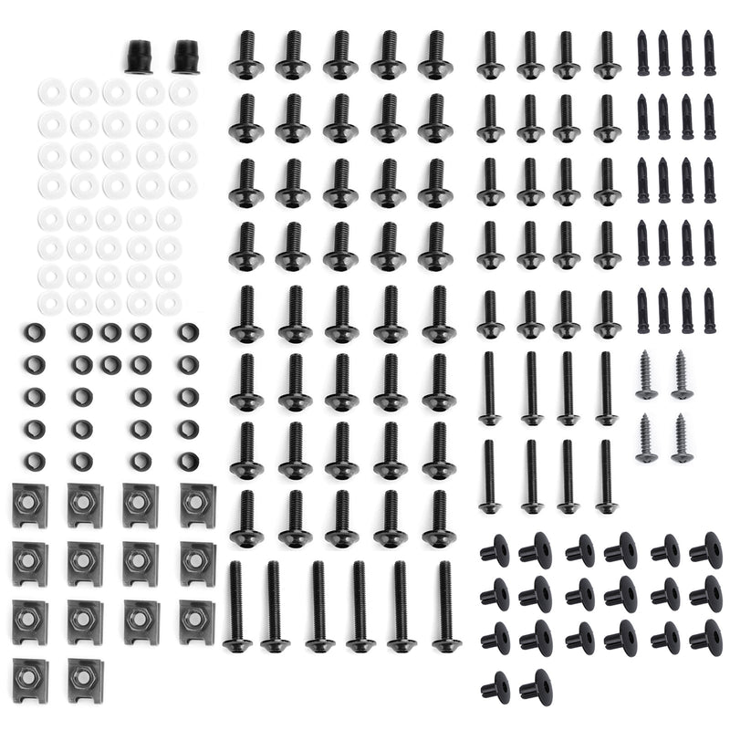 198 piezas - tornillos decorativos negros + juego de tornillos abrazadera / clip M5 M6