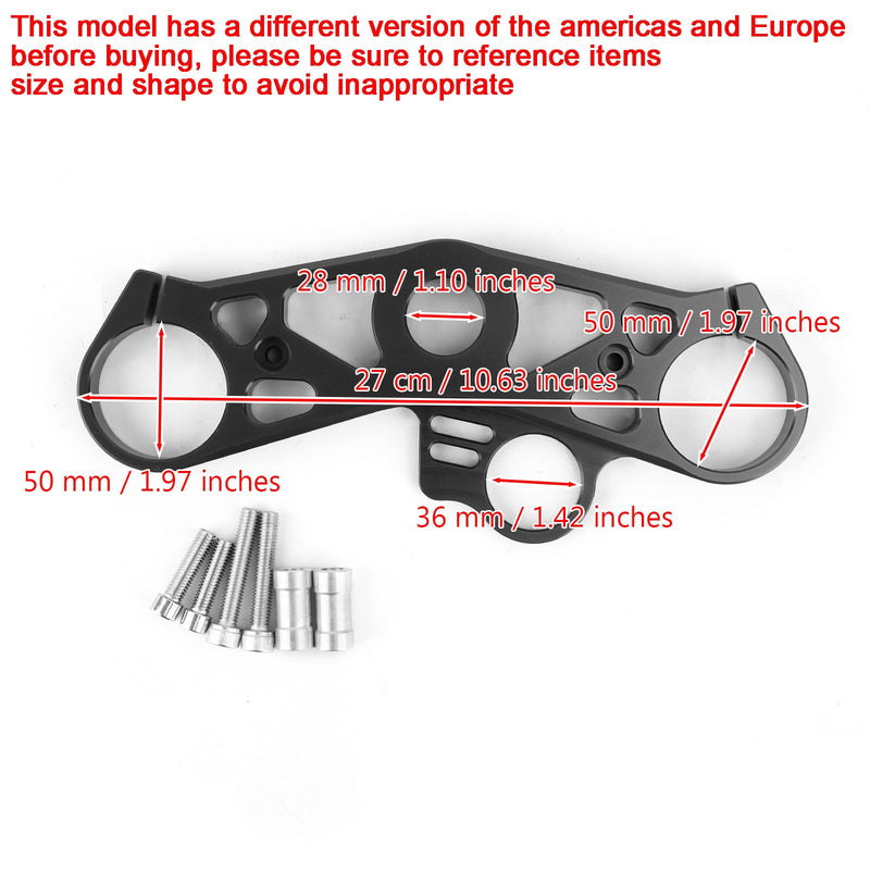 Tieferlegung Gabelbrücke vorne obere obere Klemme für YAMAHA YZF R6 2008-2016 Generic