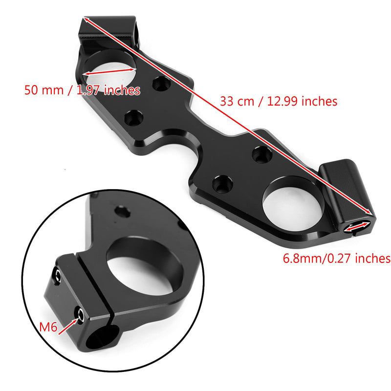 Puente horquilla bajada delantera superior abrazadera superior Suzuki GSXR 1300 Hayabusa 2008-2020 B Genérico