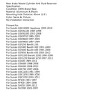 Depósito líquido bomba de freno trasero para Suzuki GSX 750 06-10 GSX-R 1000