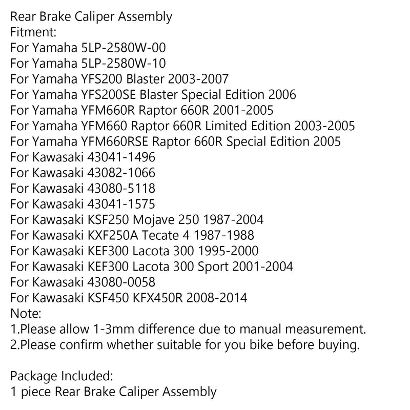 Takajarrusatula Yamaha YFS 200 YFM 660 Kawasaki KSF 250 450