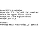 1 Paar CNC Motorrad 3 Runder Seitenspiegel 7/8 Lenkerende für Cafe Racer Generic