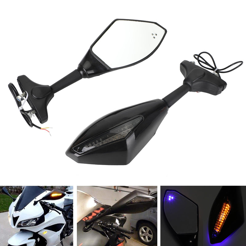 Para lusterek LED do Suzuki GSXR 600 750 1000 Hayabusa GSF SV Katana TL1000R czarny