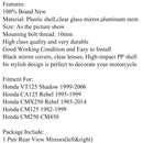 Par motorsykkelspeil for Honda CA125 CMX 250 Rebel CM125 VT 125 Shadow