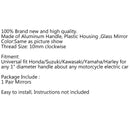 Motorcykel 10mm sorte bakspejle til Honda Suzuki Kawasaki Generic