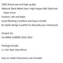 Svarta par backspeglar för BMW S1000RR S1000 RR 2010-2014 Sportcykel Generic