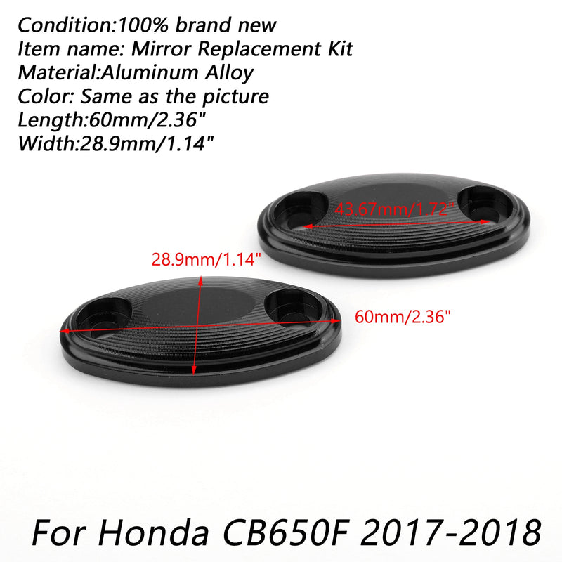 Placas base de bloque de espejo grabadas para Honda CB650F 125R 250R 2017-2018 genérico