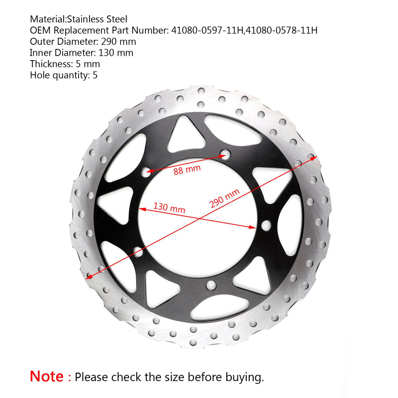 Przednia tarcza hamulcowa do Kawasaki EX250 250R Ninja 2013-2017 41080-0578-11H Generic