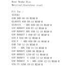 Tylna okrągła tarcza hamulcowa do Suzuki GSR 400 750 GSF BANDIT 650 1200 1250 GSXF Generic