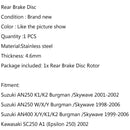 Disco de freno trasero para Suzuki AN 250 K1/K2 AN400 X/Y/K1/K2 Kawasaki SC250 Generic