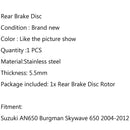 Zadní brzdový kotouč pro Suzuki AN650 Burgman Skywave 650 2004-2012 2008 Generic