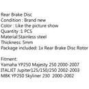 Zadní brzdový kotouč pro Yamaha YP250 Majesty 250 00-07 Jupiter125/150/250 MBK Generic