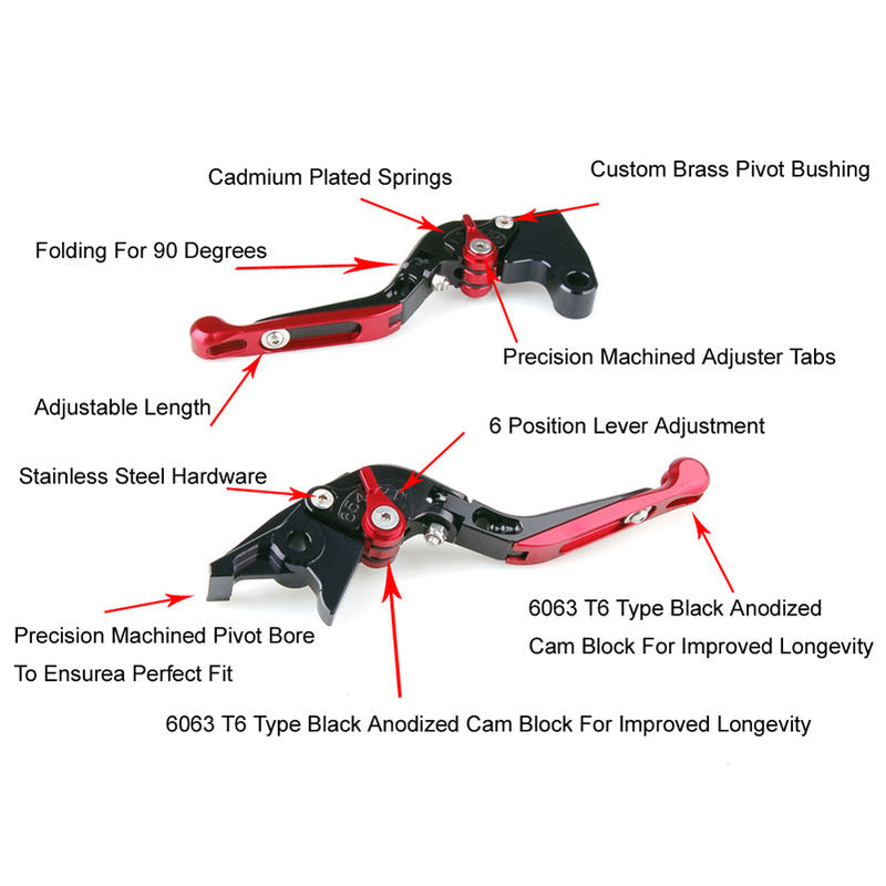 Manetas de embrague de freno extensibles plegables regulables para Aprilia RSV4 2009-2014 Generic