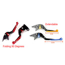 Alavancas de embreagem de freio extensíveis e dobráveis ​​ajustáveis ​​para Suzuki GSXR1000 2007-2008 genérico