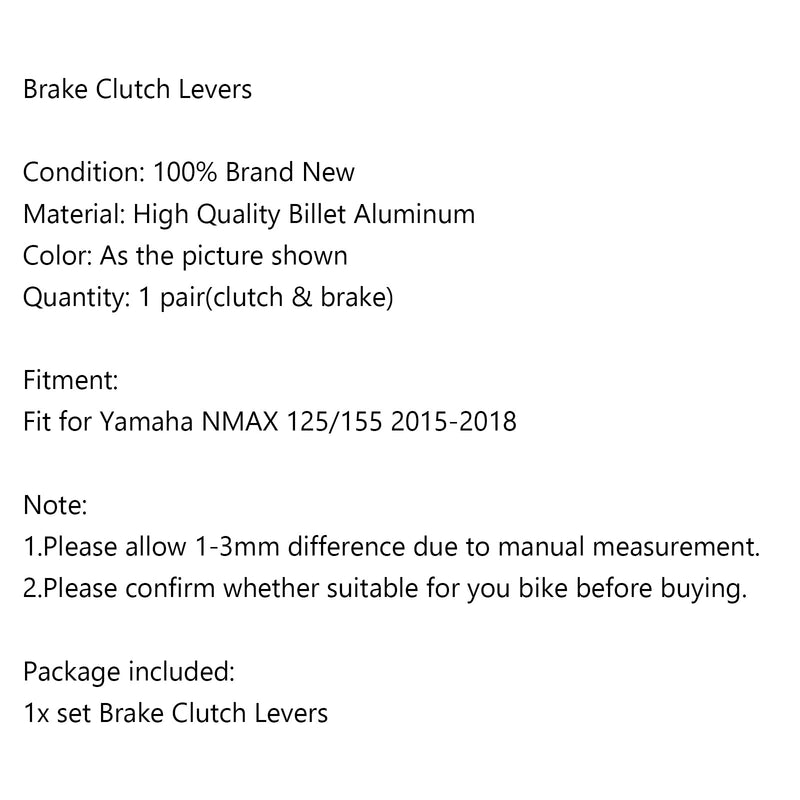 Venstre & Høyre Motorsykkel Aluminium Bremse Clutch Spaker for NMAX 125/155 2015-2018 Generisk