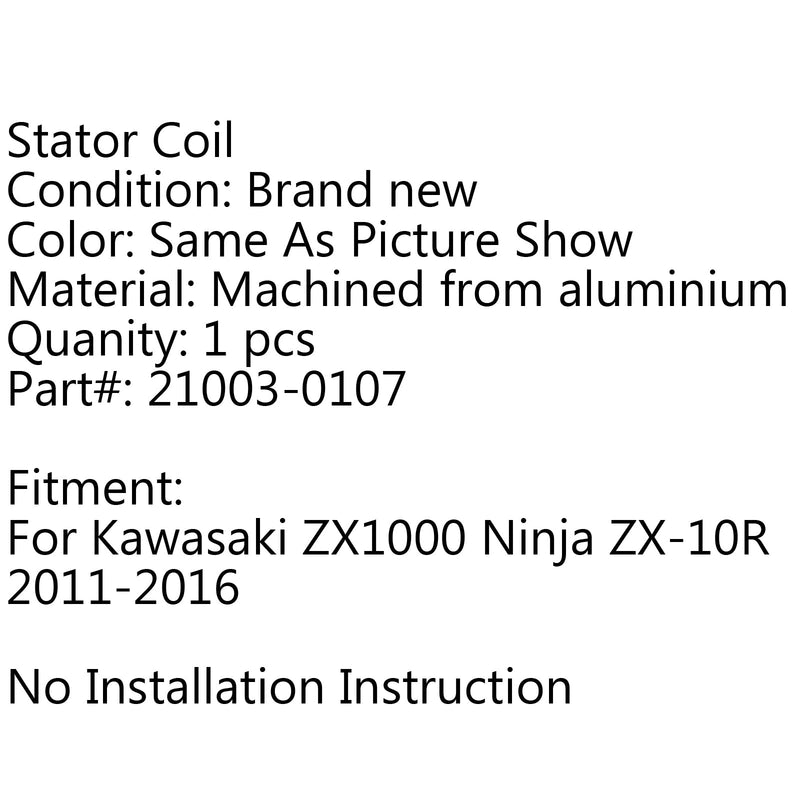 Bobina de estator para Kawasaki ZX1000 Ninja ZX-10R (11-2016) Genérico