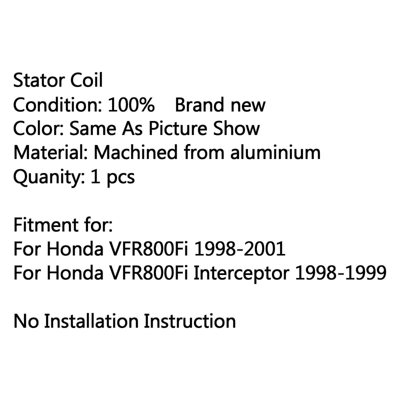 Bobina de carga del estator del motor del generador magnético para Honda VFR800FI (98-2001) genérico