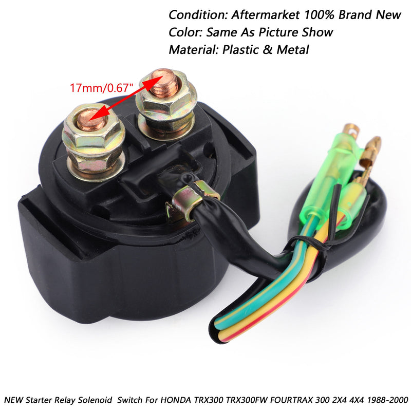 Startrelä solenoid Passar HONDA TRX300 TRX300FW FOURTRAX 300 2X4 4X4 1988-2000 Generic