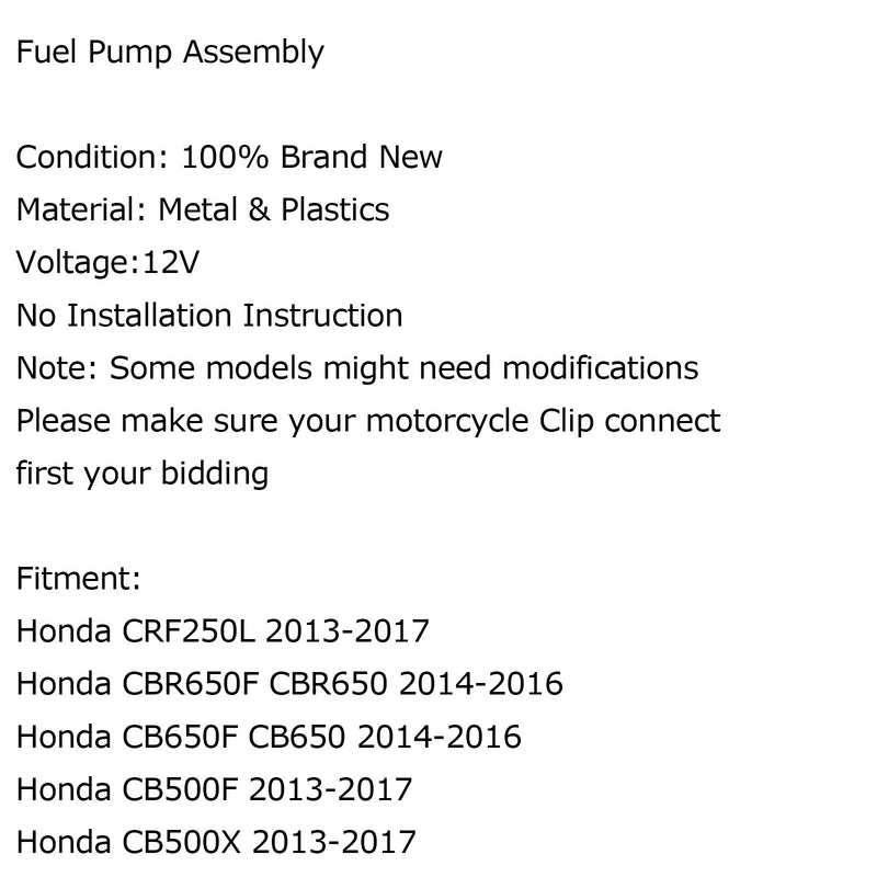 Kraftstoffpumpe passt an Kawasaki ZX-6R Ninja ZX600P/R ZX636E/F ABS 2007-2016 VN900B/D
