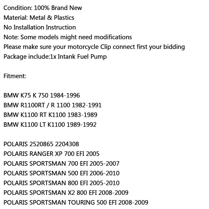 Ny bränslepump till Harley 61342-95A ROAD KING CLASSIC FLHRCI TOURING 1450 1997 Generic