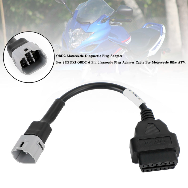 OBD2 6-poliger Diagnosestecker-Adapter für SUZUKI-Motorrad-Roller-ATV-Kabel